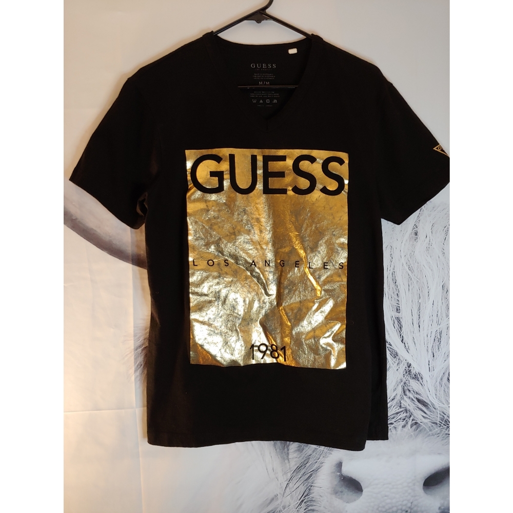 Guess Los Angeles gold and black t-shirts